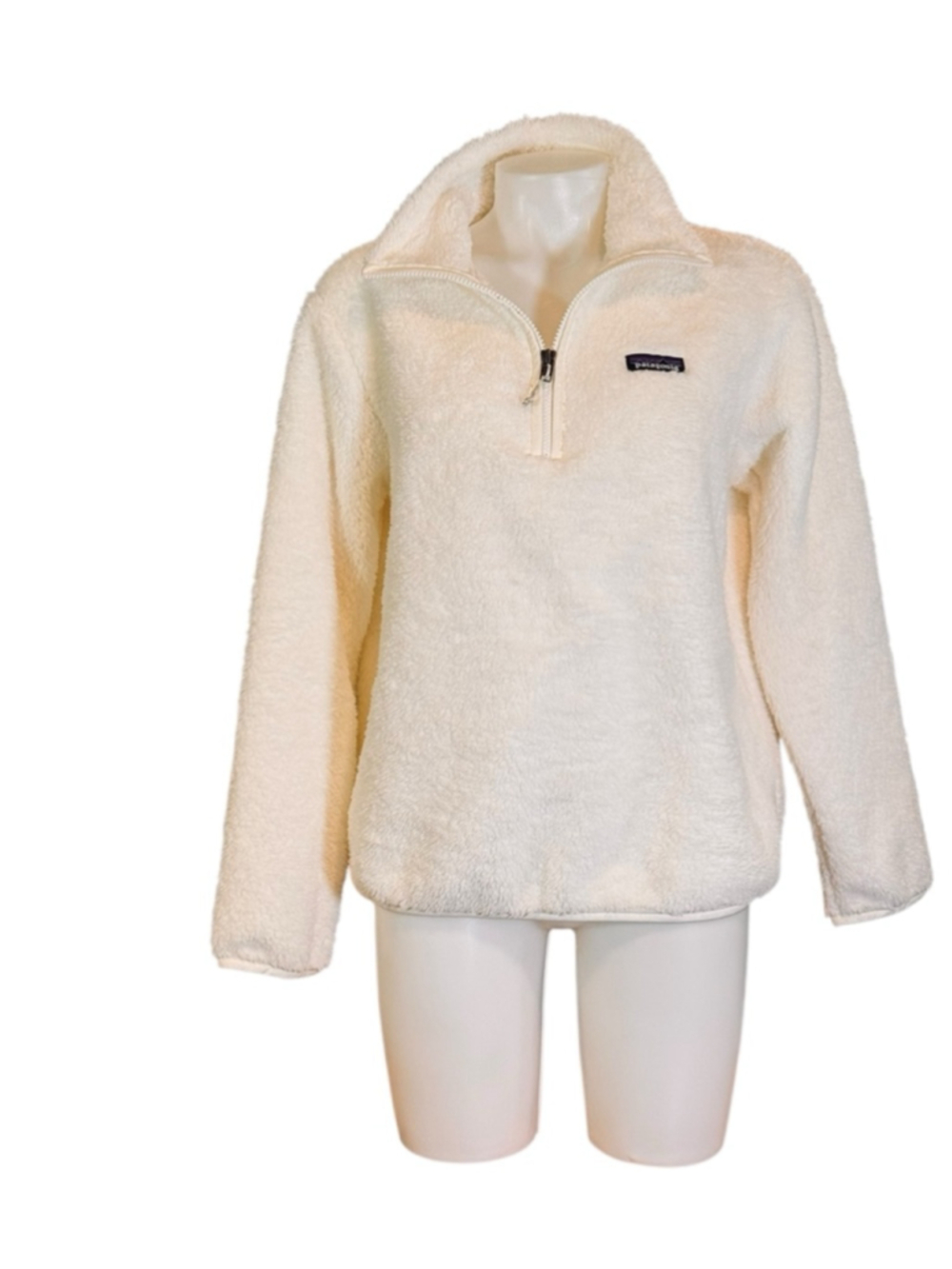 Women's Patagonia Los Gatos 1/4 Zip Fleece Sweatshirt XL Off-White